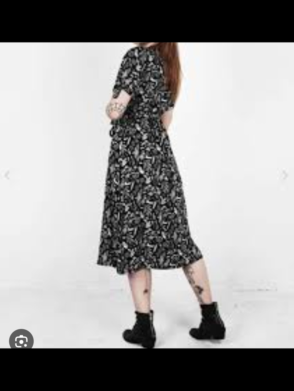 Disturbia Black Mushroom Moth Floral Wrap Midi Dress